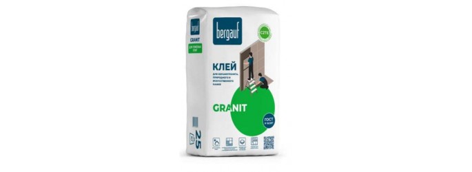 Подробная инструкция по применению клея для керамогранита, природного и искусственного камня BERGAUF Granit