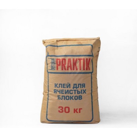 Клей для ячеистых блоков BERGAUF Praktik 30 кг Клей для ячеистых блоков BERGAUF Praktik 30 кг