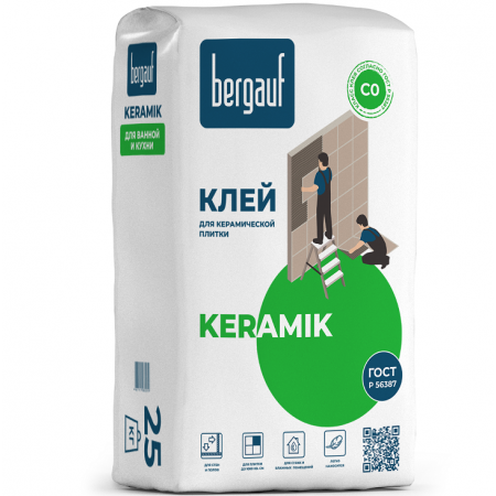 Клей для плитки BERGAUF Keramik 25 кг Клей для плитки BERGAUF Keramik 25 кг